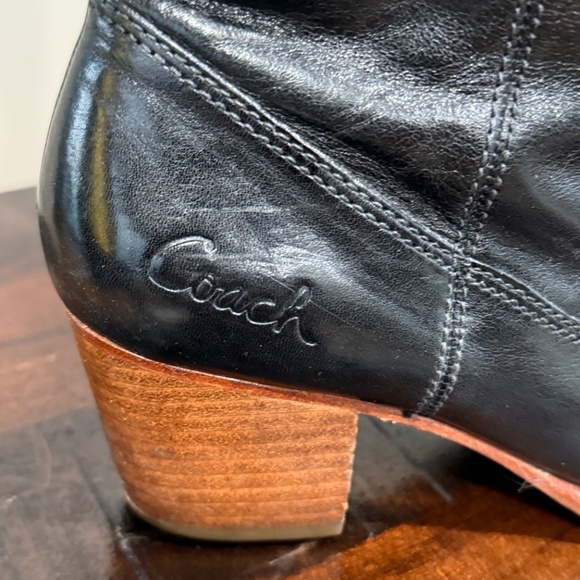 Coach Fayth Black Leather Boots size 7.5B - Picture 3 of 7